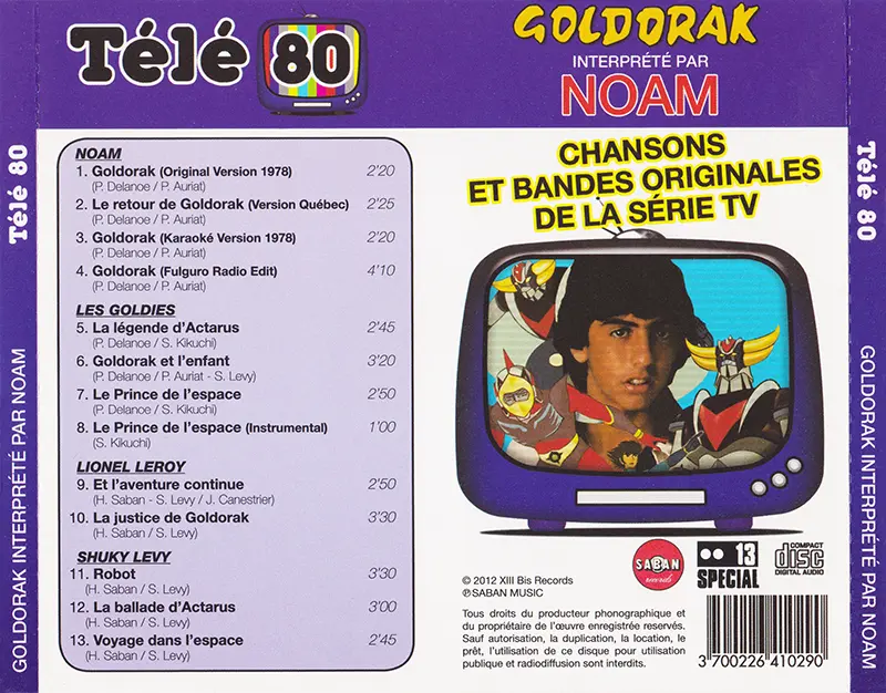 CD TELE80 Goldorak inteprete par Noam Arriere