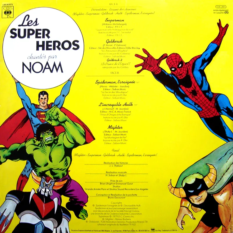 Disque Super Heros chantes par Noam Derriere