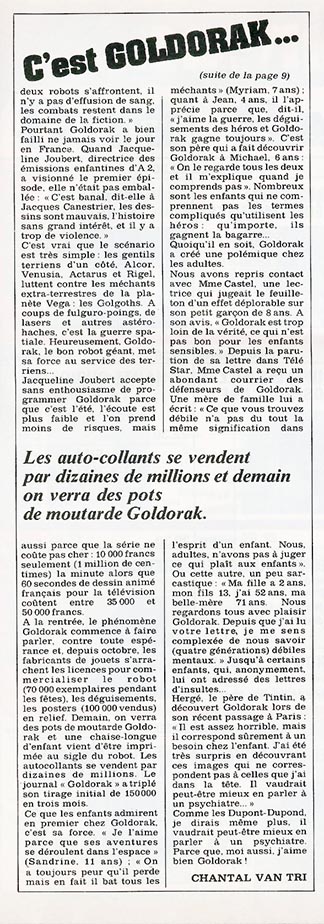 telestar goldorak 2
