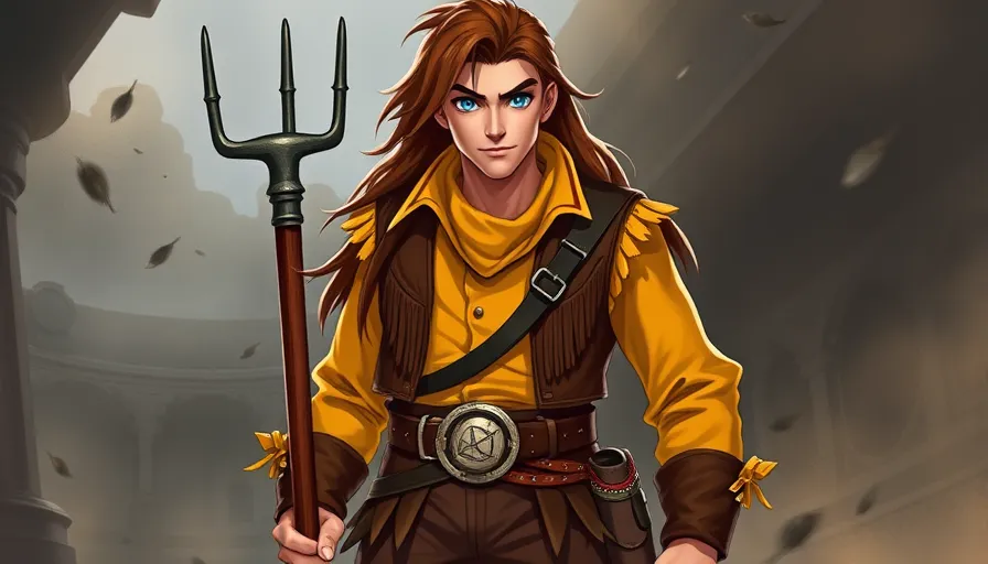 an_adult_male_character_with_length_brown_hair_and_blue_eyes__big_eyebrows__wearing_a_long_yellow_jersey__a_brown-2ff5c64c-f900-49e6-ac9d-ec39d4bd1149.webp
