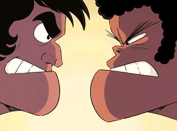 Bélier et Banta s'invectivent, la VF efface les mentions relatives à Mazinger Z.