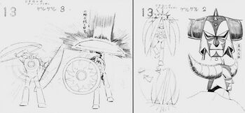 Dessins préparatoires de l'antirak Héliocapteur.