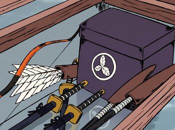 Rigel récupère les armes traditionnelles de sa famille.