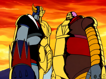 Goldorak et Béliorak à la fin de l'épisode.