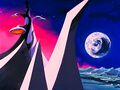Le Camp de la Lune Noire en contre-plongée.