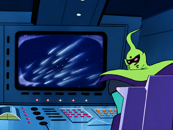 Un soldat de Véga opère pour le détournement des météorites sur la Terre.