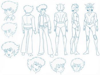 Croquis d'Alcor dans Goldorak.
